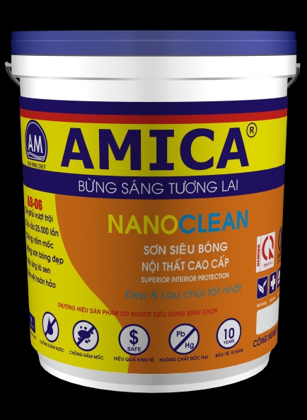 Sơn siêu bóng nội thất cao cấp NANO CLEAN (AB - 06)